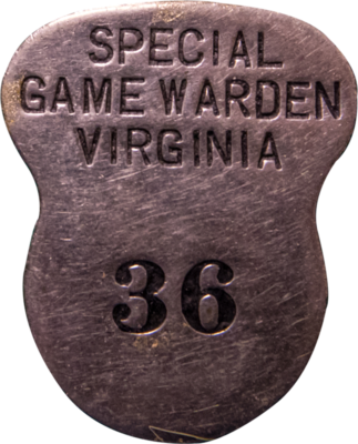 Image d'un numéro de badge d'identification d'un garde-chasse 36