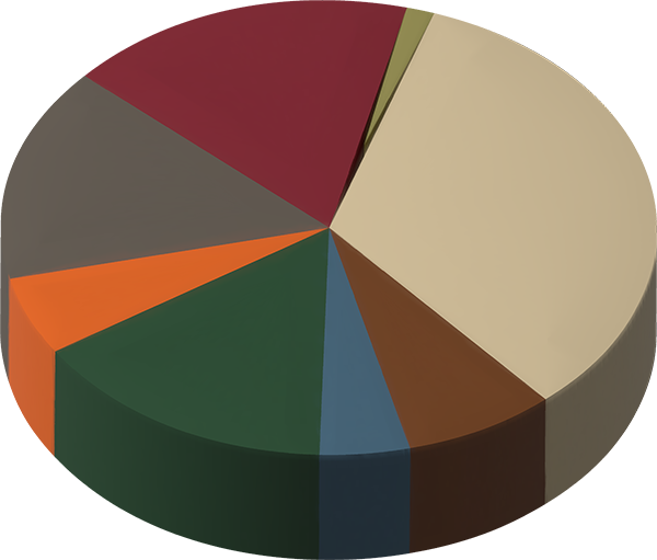 Un diagramme circulaire montrant le budget de fonctionnement du DWR