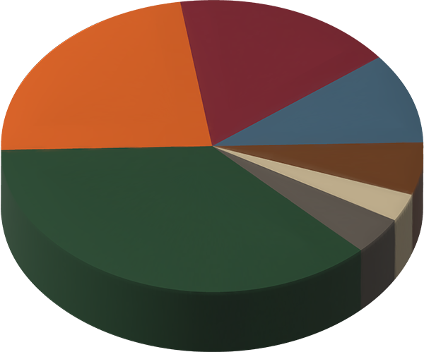 Un diagramme circulaire montrant les sources de revenus du DWR