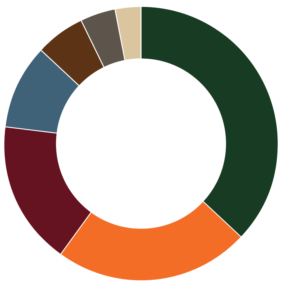 Un diagramme à secteurs représentant les informations décrites ci-dessous