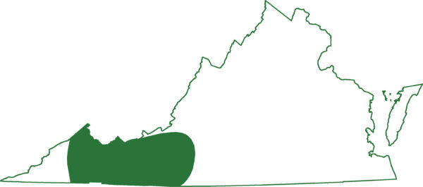 Carte de l'aire de répartition de la salamandre sombre de la crête bleue
