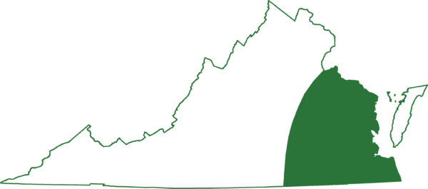 La grande sirène est présente dans toute la plaine côtière de Virginie