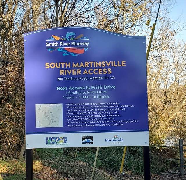 Le panneau d'accès à la rivière de South Martinsville où se déroulera la pêche électrique.