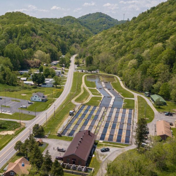 Vue aérienne de l'écloserie Marion