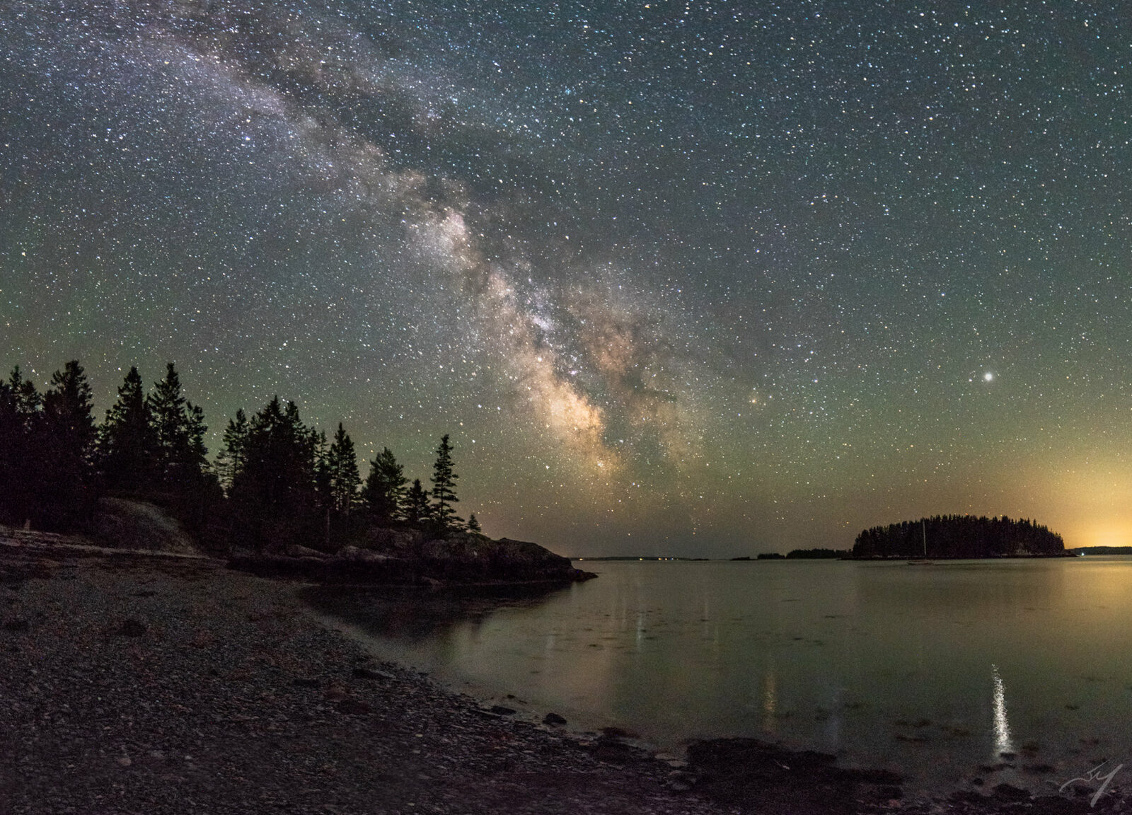 La Voie lactée visible au-dessus de la baie de Penobscot