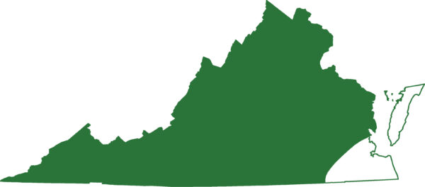 La salamandre rouge du Nord est présente dans toute la Virginie, à l'exception des îles-barrières et d'une petite région de l'extrême sud-est de la Virginie.