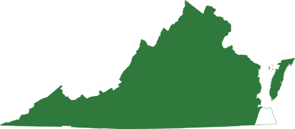 La grenouille pickerel est présente dans toute la Virginie, à l'exception d'une petite région située sur la côte sud-est de l'État.