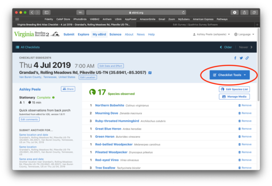 Cliquez pour ouvrir la liste de contrôle E-bird dans un nouvel onglet
