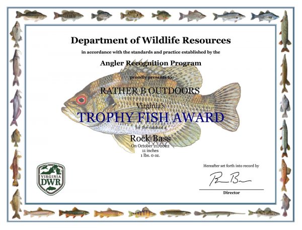 Cliquez pour ouvrir Rock Bass Trophy Fish award dans un nouvel onglet