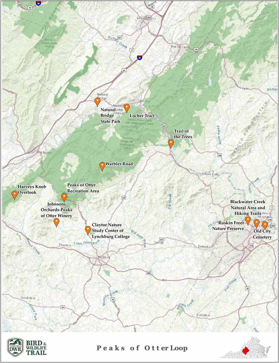 Cliquez pour ouvrir la carte de la boucle des pics de la loutre au format PDF dans un nouvel onglet.